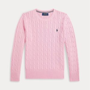 LS CABLE CN-TOPS-SWEATER  Crml Pink