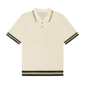 Lace Knitted Polo  Eggnog White