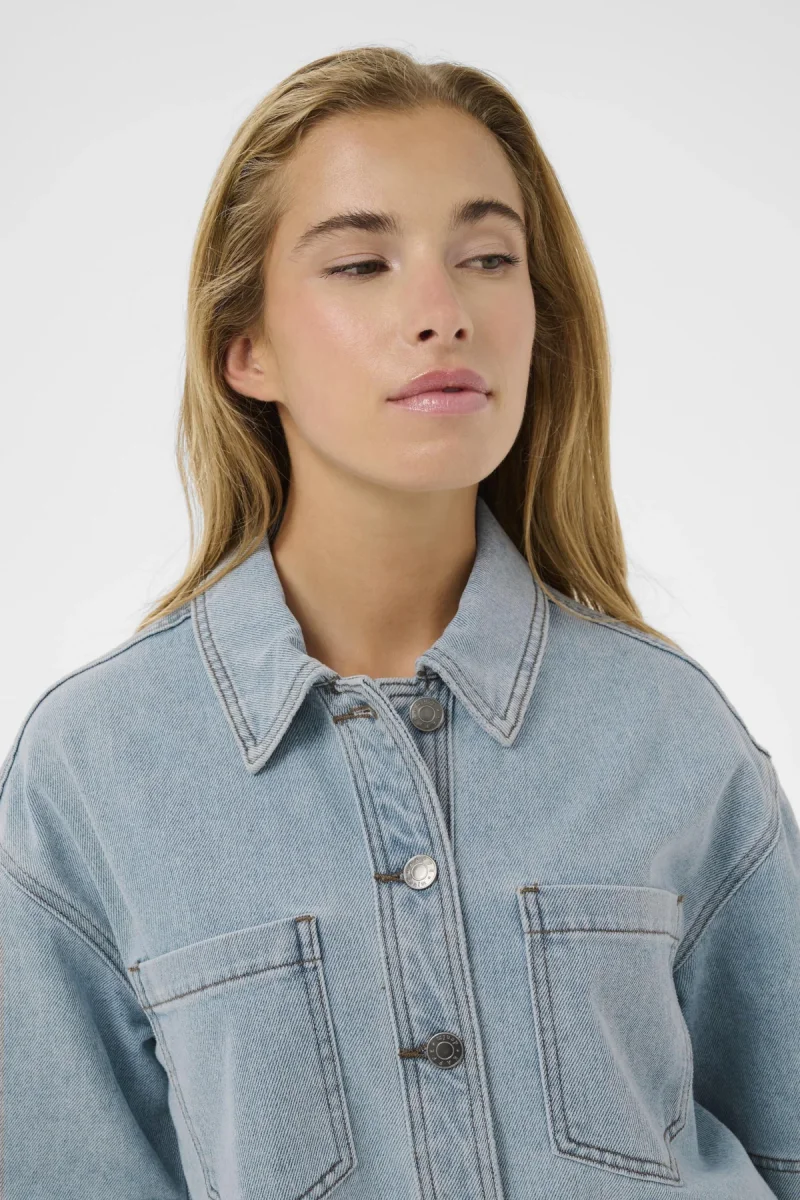 KAminna Denim Shirt - Light Blue Washed Denim - Image 5