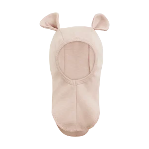 Balaclava Ears Cotton Rib  Peach Blush