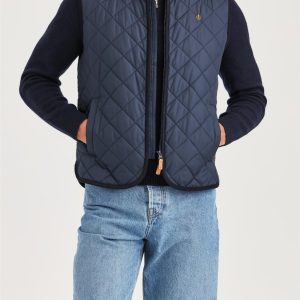 Teddy Quilted Vest  Old Blue