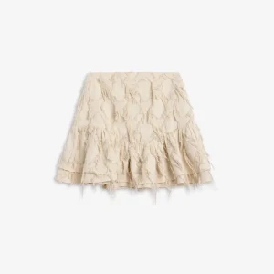 IBEN POSY FRAY SKIRT  Raw Beige