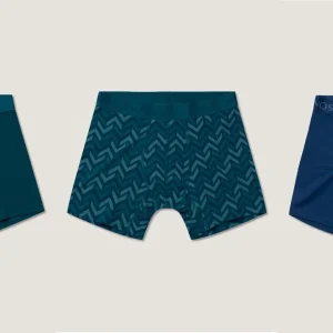 3PK BASE BAMBOO BOXER  Deep Teal/Chevron/Poseidon
