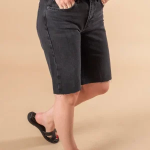 LouisMW 139 High Long Shorts - Black Retro Wash