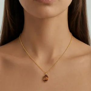 Orb Necklace - SG/Brown