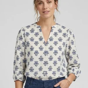 BYGANGA SHIRT - BIRCH/BLUE FLOWER