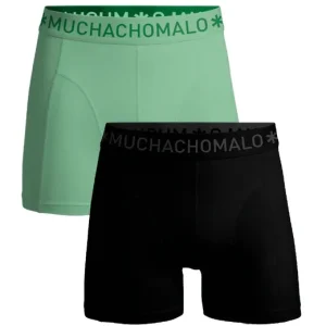 1010 Solid boxer 2pk 678  Black/Light Green