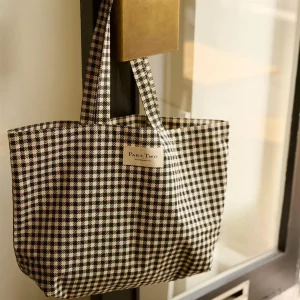 Canvas Bag Boat Shape - Check black