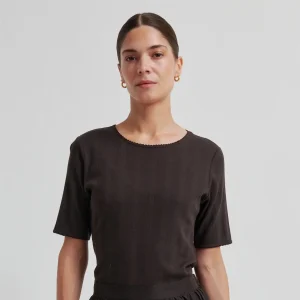 Rosia Shirt Sleeve Tee - Chocolate Torte