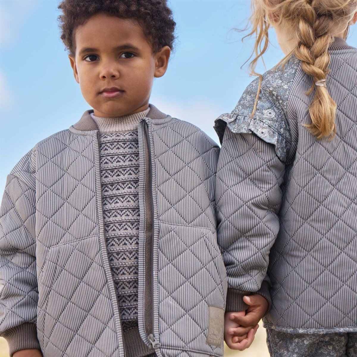 REVERSIBLE THERMO JACKET Brun Stripet - Image 3