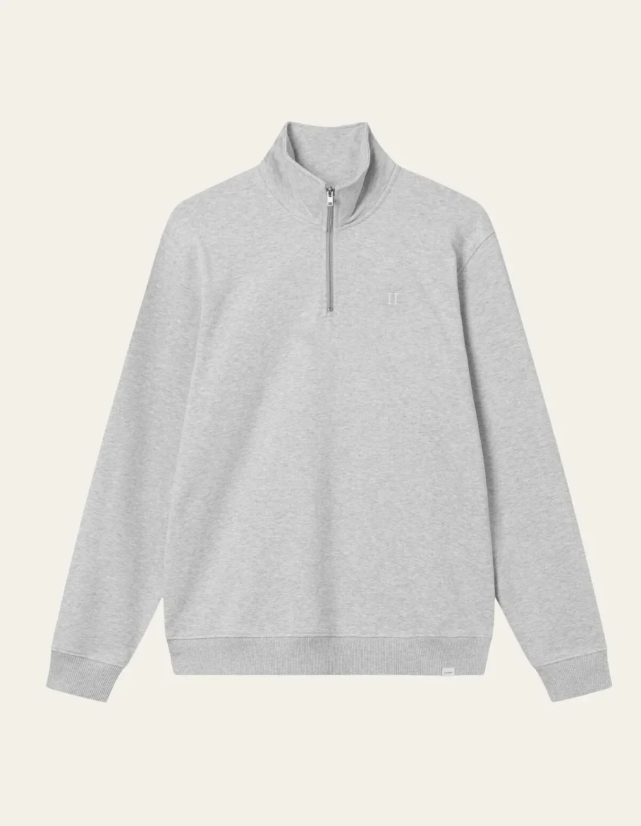 Nørregaard Tonal Half-Zip Sweatshirt Grey Melange - Image 2