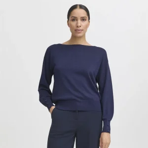 BYMOBBE BOATNECK JUMPER - EVENING BLUE