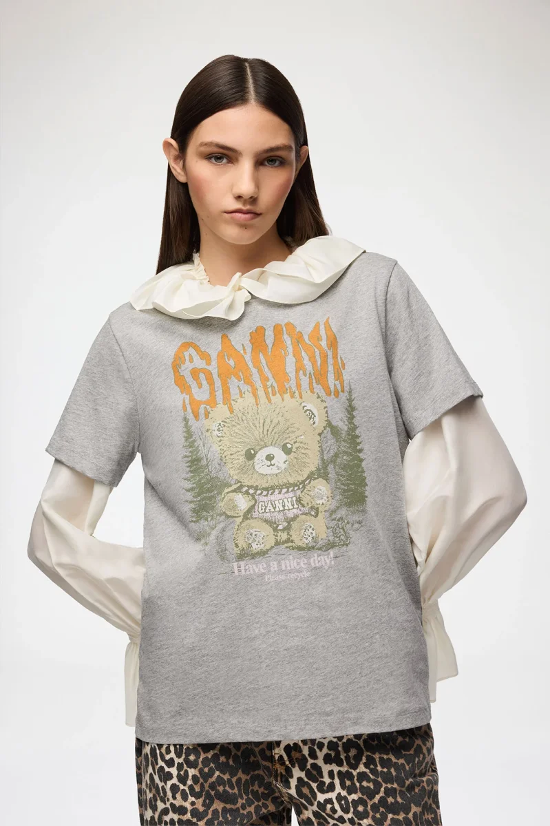 BASIC COTTON RELAXED T-SHIRT TEDDY FOREST Paloma - Image 3