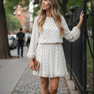 Cindy Polka Dress - Off-White